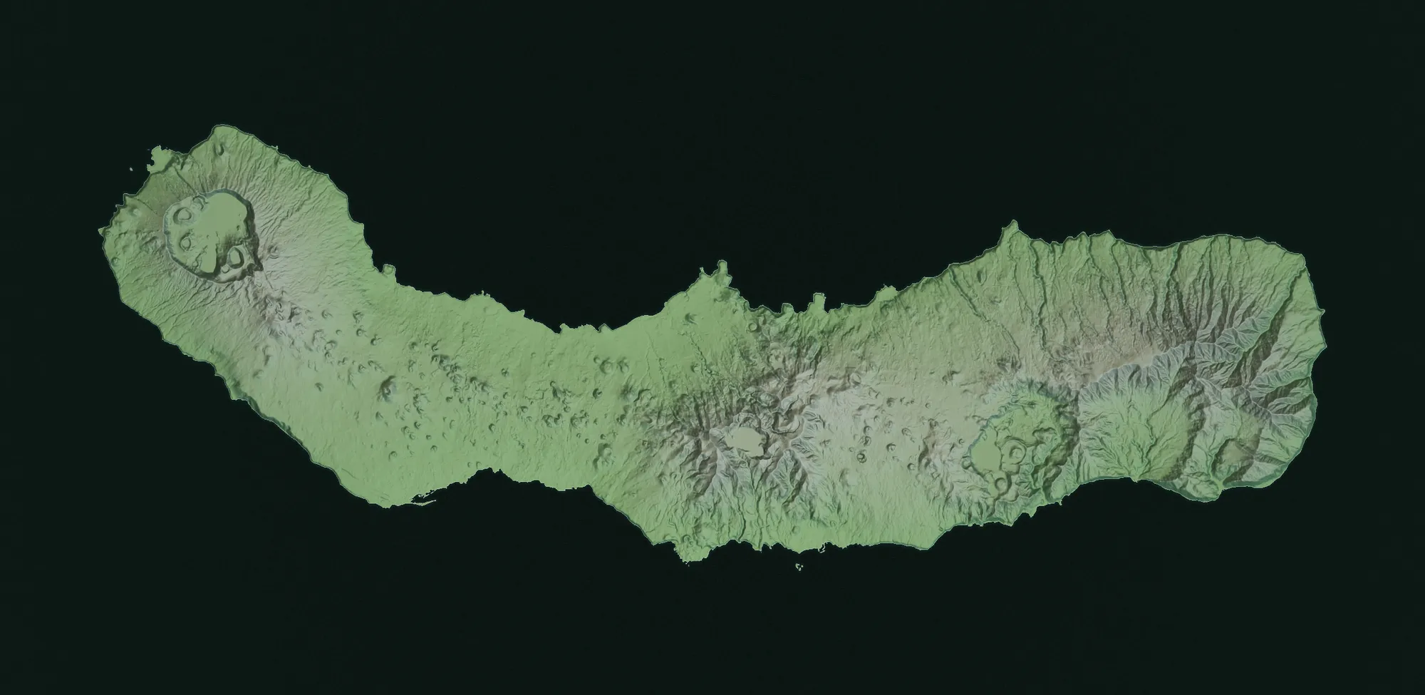 Shaded relief of São Miguel